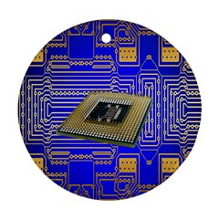 Processor Cpu Board Circuits Round Ornament (two Sides) by Nexatart