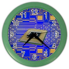 Processor Cpu Board Circuits Color Wall Clocks by Nexatart