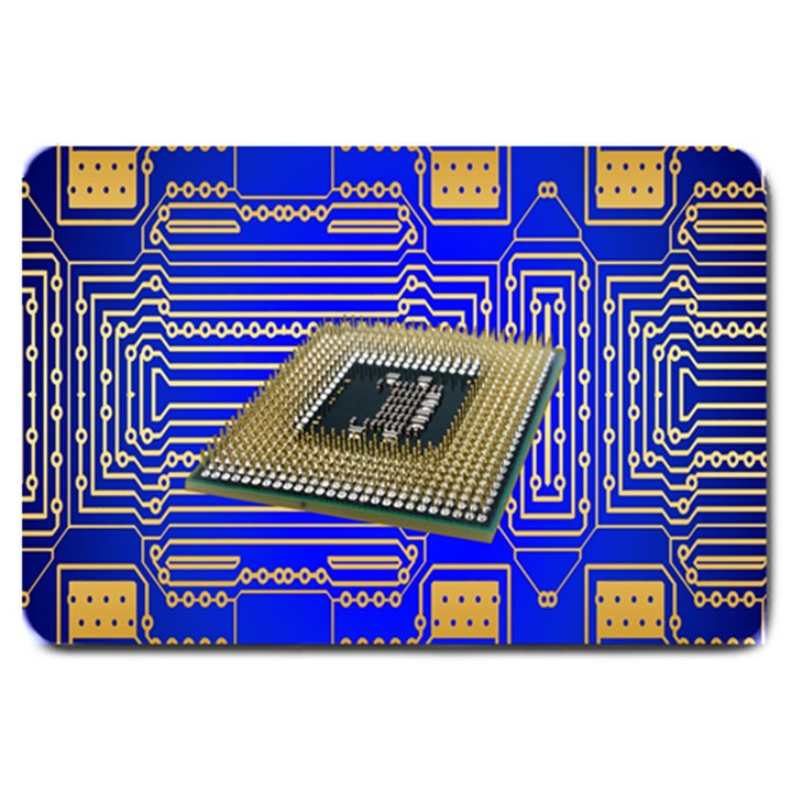 Processor Cpu Board Circuits Large Doormat 