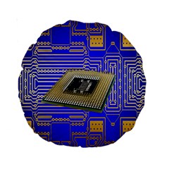 Processor Cpu Board Circuits Standard 15  Premium Round Cushions by Nexatart