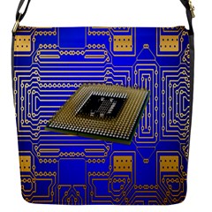 Processor Cpu Board Circuits Flap Messenger Bag (s) by Nexatart