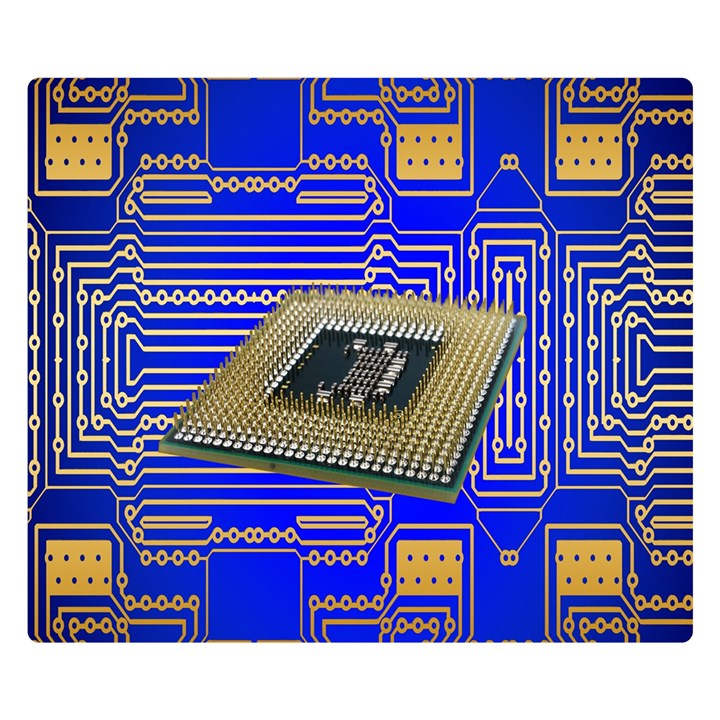 Processor Cpu Board Circuits Double Sided Flano Blanket (Small) 