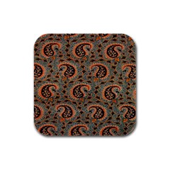 Persian Silk Brocade Rubber Square Coaster (4 pack) 