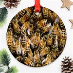 Honey Bee Water Buckfast Round Ornament (Two Sides) Front