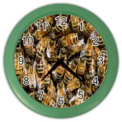 Honey Bee Water Buckfast Color Wall Clocks by Nexatart