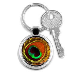 Peacock Feather Eye Key Chains (Round) 