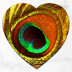 Peacock Feather Eye Jigsaw Puzzle (Heart)