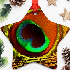 Peacock Feather Eye Star Ornament (Two Sides)