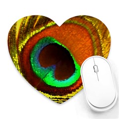 Peacock Feather Eye Heart Mousepads