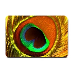 Peacock Feather Eye Small Doormat  by Nexatart