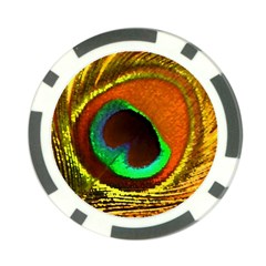 Peacock Feather Eye Poker Chip Card Guard