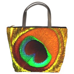 Peacock Feather Eye Bucket Bags by Nexatart