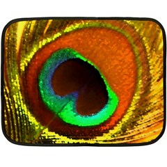 Peacock Feather Eye Fleece Blanket (mini) by Nexatart