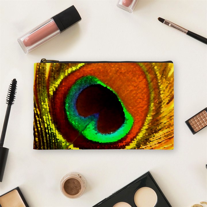 Peacock Feather Eye Cosmetic Bag (Medium) 