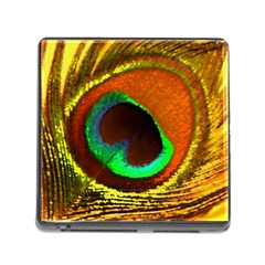 Peacock Feather Eye Memory Card Reader (square) by Nexatart