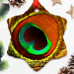 Peacock Feather Eye Ornament (Snowflake)