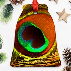 Peacock Feather Eye Bell Ornament (two Sides) by Nexatart