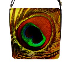 Peacock Feather Eye Flap Messenger Bag (L) 