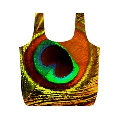 Peacock Feather Eye Full Print Recycle Bags (M) 