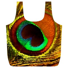 Peacock Feather Eye Full Print Recycle Bags (L) 