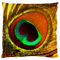 Peacock Feather Eye Standard Flano Cushion Case (Two Sides)