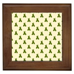 Leaf Pattern Green Wallpaper Tea Framed Tiles by Nexatart