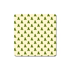 Leaf Pattern Green Wallpaper Tea Square Magnet by Nexatart