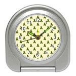 Leaf Pattern Green Wallpaper Tea Travel Alarm Clocks Front