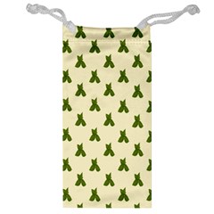 Leaf Pattern Green Wallpaper Tea Jewelry Bag by Nexatart