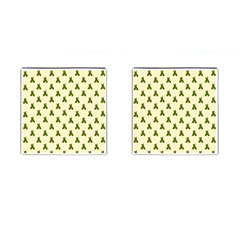 Leaf Pattern Green Wallpaper Tea Cufflinks (square) by Nexatart