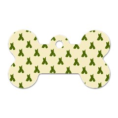 Leaf Pattern Green Wallpaper Tea Dog Tag Bone (two Sides) by Nexatart