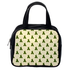 Leaf Pattern Green Wallpaper Tea Classic Handbags (one Side) by Nexatart