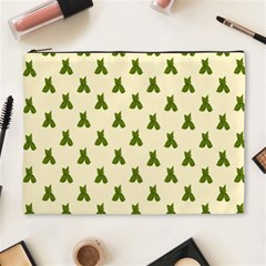 Leaf Pattern Green Wallpaper Tea Cosmetic Bag (xl) by Nexatart