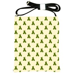 Leaf Pattern Green Wallpaper Tea Shoulder Sling Bags by Nexatart