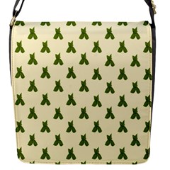 Leaf Pattern Green Wallpaper Tea Flap Messenger Bag (s) by Nexatart