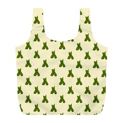 Leaf Pattern Green Wallpaper Tea Full Print Recycle Bags (l)  by Nexatart