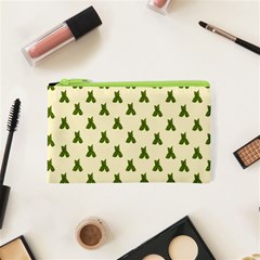 Leaf Pattern Green Wallpaper Tea Cosmetic Bag (xs) by Nexatart