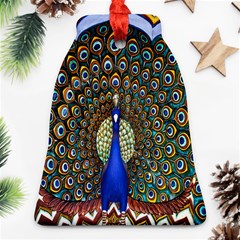 The Peacock Pattern Bell Ornament (two Sides) by Nexatart