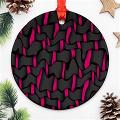 Weave And Knit Pattern Seamless Background Ornament (round) by Nexatart