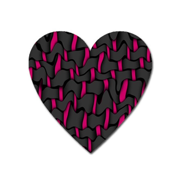 Weave And Knit Pattern Seamless Background Heart Magnet