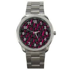 Weave And Knit Pattern Seamless Background Sport Metal Watch by Nexatart