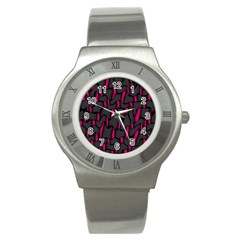 Weave And Knit Pattern Seamless Background Stainless Steel Watch by Nexatart