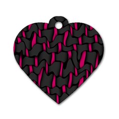 Weave And Knit Pattern Seamless Background Dog Tag Heart (one Side) by Nexatart