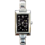 Grid Construction Structure Metal Rectangle Italian Charm Watch Front