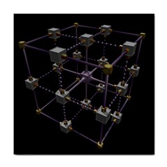 Grid Construction Structure Metal Tile Coasters by Nexatart