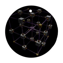 Grid Construction Structure Metal Ornament (round) by Nexatart