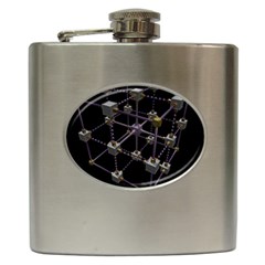 Grid Construction Structure Metal Hip Flask (6 Oz) by Nexatart