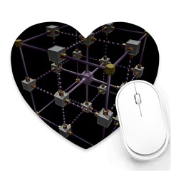 Grid Construction Structure Metal Heart Mousepads by Nexatart