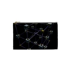 Grid Construction Structure Metal Cosmetic Bag (small)  by Nexatart