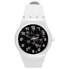 Grid Construction Structure Metal Round Plastic Sport Watch (m) by Nexatart